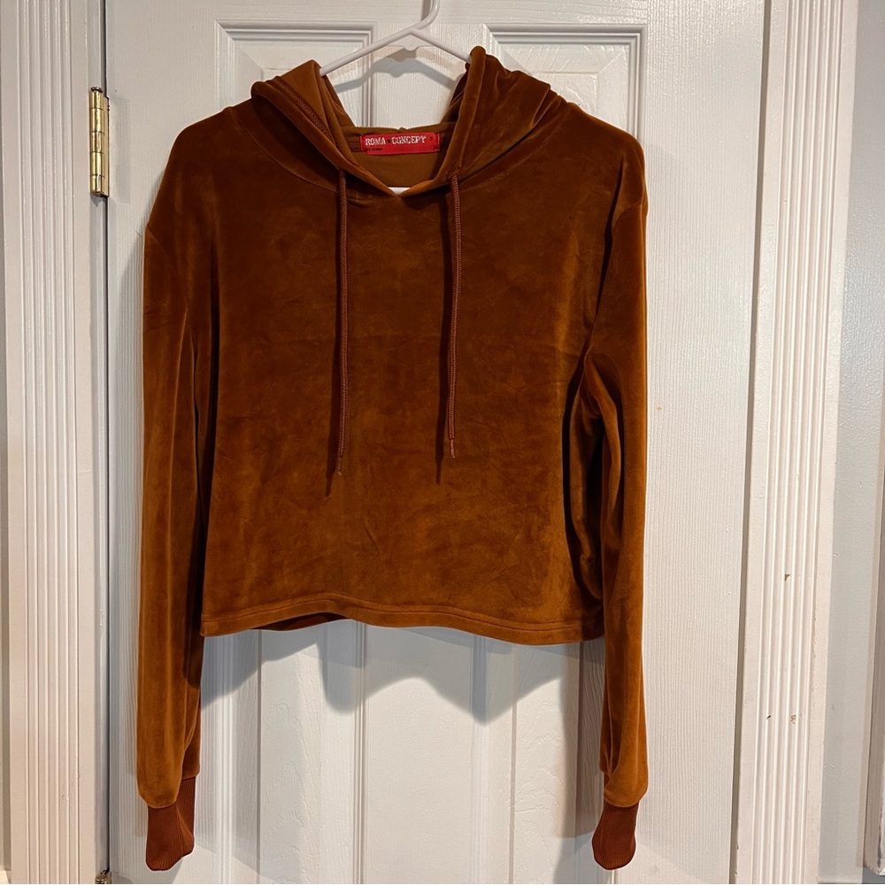 Brown Velvet Hoodie by BCBGeneration